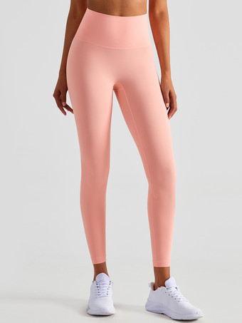 ピンクヨガレギンス 女性用 ハイウエスト ナイロン スポーツパンツ