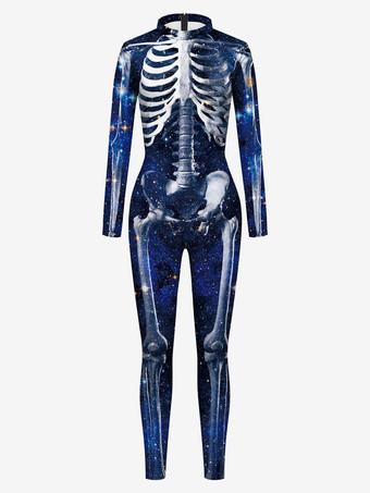 TealMonster Zentai Suits   Women   Zentai Jumpsuit Green Scary Skeleton   Lycra Spandex Catsuit