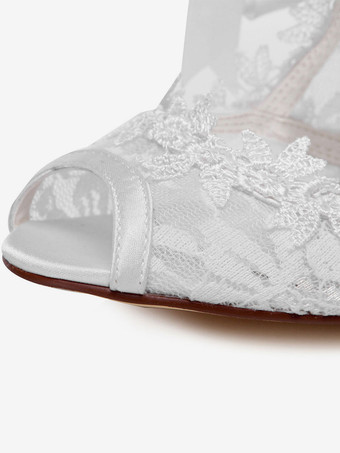 ブライダルシューズ　サンダル　パンプス　新作　美脚　結婚式　パーティー　ホワイト　ピープトゥ　キトンヒール　リボン　