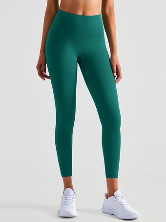 ブルーグリーンヨガレギンス 女性用 ハイウエスト ナイロン スポーツパンツ