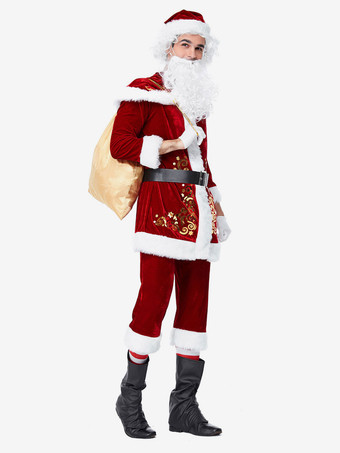 サンタコスプレ衣装 レッド 大人用 ポリエステル トップス 帽子 グローブ サッシュベルト マント パンツ コスチューム コスチューム ホリデーコスチューム