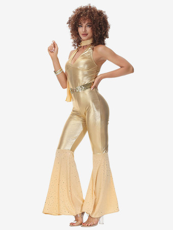 ゴールド 90 年代レトロ コスチューム ヒップ ポップ ジャンプスーツ コスチューム 衣装