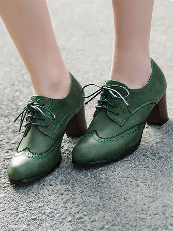 トレンディなレディースオックスフォードレースアップヴィンテージ女性靴