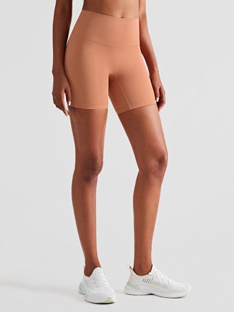 肌色ヨガショーツ ハイウエスト サマー スポーツ バイカー ショーツ 女性用