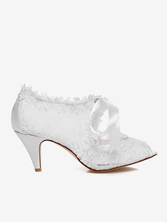 ブライダルシューズ　サンダル　パンプス　新作　美脚　結婚式　パーティー　ホワイト　ピープトゥ　キトンヒール　リボン　