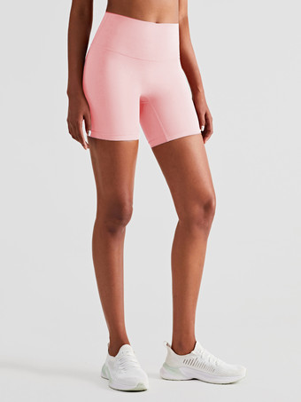 ピンクヨガショーツ ハイウエスト サマー スポーツ バイカー ショーツ 女性用