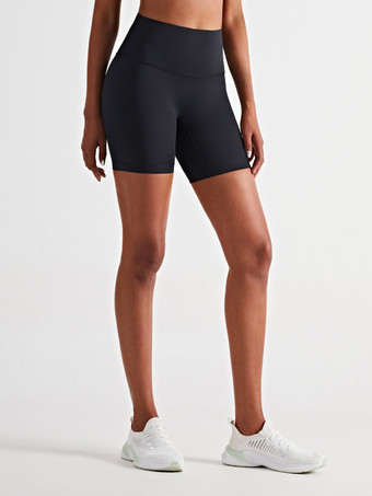 ブラック ヨガショーツ ハイウエスト サマー スポーツ バイカー ショーツ 女性用