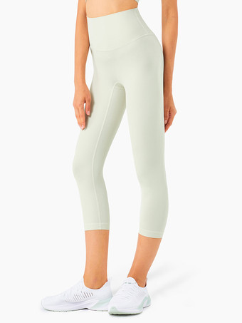 アイボリーヨガ カプリ パンツ ナイロン ハイウエスト ランニング スポーツ レギンス 女性用