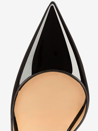 ハイヒール ポインテッドトゥ パンプス ブラック ピンヒール 靴の甲の素材：パテント PU 12cm ハイヒールシューズ シューズ スリップオン レディース靴 結婚式 二次会 通勤用 仕事 キャバ 卒園式 卒園式