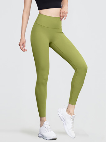 グラスグリーンカットフリー ヨガ レギンス ハイウエスト ライクラ ランニング スポーツ バイカー パンツ