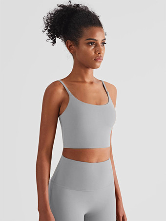 グレイヨガブラ ライクラスパンデックス ノースリーブ ランニングトップ 女性用