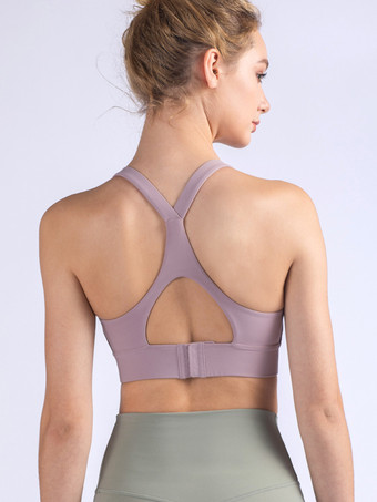 サーモンピンクヨガブラ ナイロン ランニング スポーツ ノースリーブ トップ 女性用