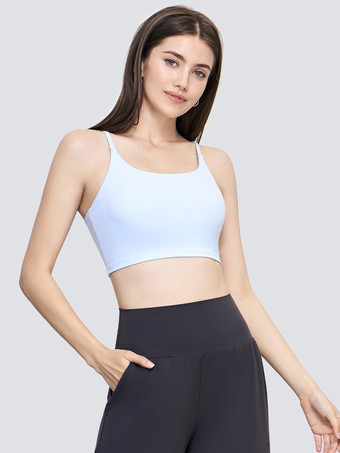 ベビーブルーヨガブラ ライクラスパンデックス ノースリーブ ランニングトップ 女性用