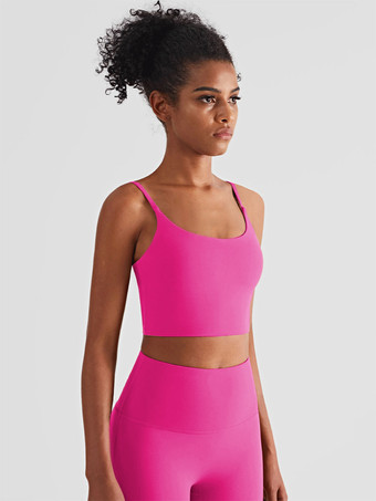 ローズレッドヨガブラ ライクラスパンデックス ノースリーブ ランニングトップ 女性用