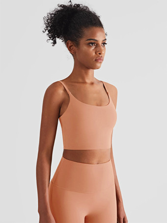 ブリックレッドヨガブラ ライクラスパンデックス ノースリーブ ランニングトップ 女性用