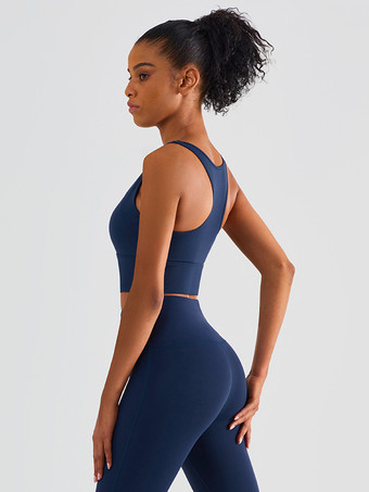 ヨガブラ ナイロン アスレチック ノースリーブ ジュエルネック テニス トゥ レディース