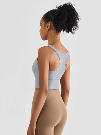 ヨガブラ ナイロン アスレチック ノースリーブ ジュエルネック テニス トゥ レディース