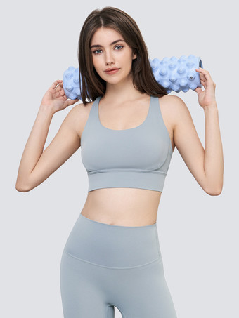 グレイヨガブラ ジュエルネック ナイロン ノースリーブ テニストップ 女性用