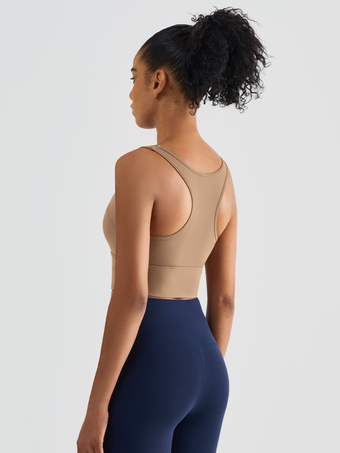 ヨガブラ ナイロン アスレチック ノースリーブ ジュエルネック テニス トゥ レディース