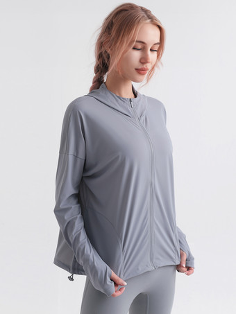 グレイスポーツ アウター フード付き長袖 日焼け止め アクティブウェア