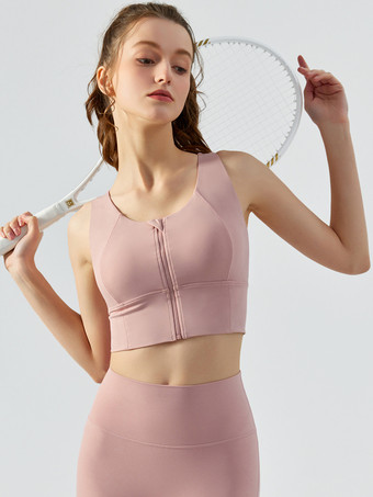 Damen-Tennisoberteil mit Juwel-Ausschnitt und ärmellosem Nylon-Sportbekleidungsstück
