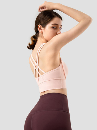 Yoga-BH mit Juwel-Ausschnitt  ärmelloses Nylon-Tennis-Top für Damen