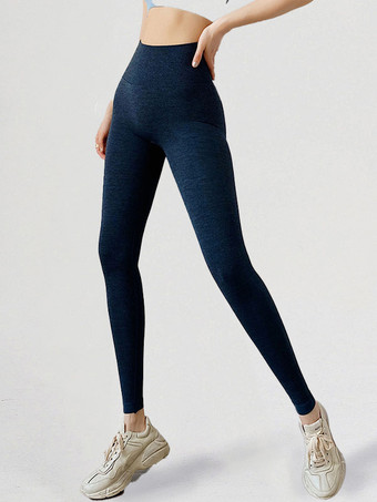 ブラック 女性用ヨガレギンスライクラスパンデックスカラーブロックランニングパンツ