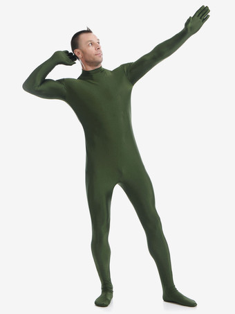 全身タイツ　ダークグリーン　マスクなし　透明人間　ピュア　ニンジャ　舞台　演劇　仮装　変装　パーティー衣装　イベント　宴会　コスチューム　