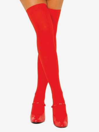 レッド サルーンガールストッキングニーハイソックス女性ハロウィンコスチュームアクセサリー