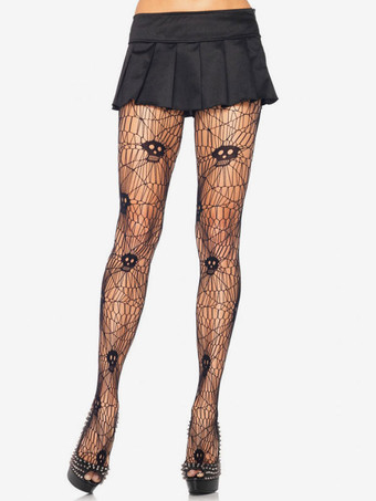 ブラック サルーンガールタイツスカルブラックレースパンティストッキング女性ハロウィンコスチュームアクセサリー