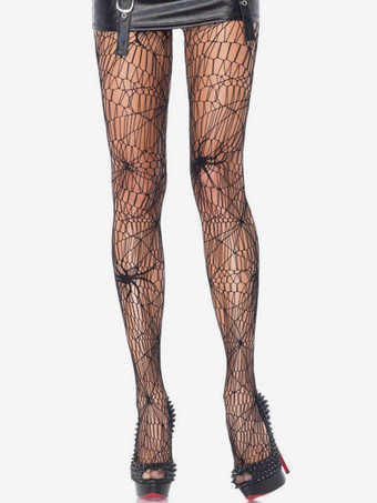 サルーンガールタイツブラックスパイダーウェブレース女性パンティストッキングハロウィンコスチュームアクセサリー
