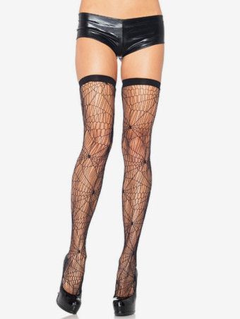 サルーンガールタイツブラックスパイダーウェブレース女性パンティストッキングハロウィンコスチュームアクセサリー