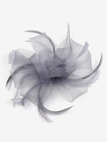 灰色の魅力的なヘッドピースの羽女性のヴィンテージの衣装アクセサリーハロウィン