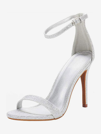 Women's Glitter Ankle Strap Heels Prom Sandals