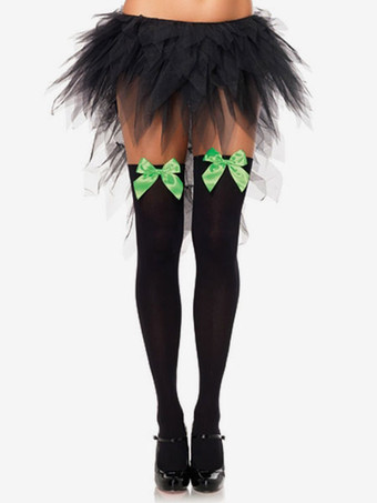 グリーン ニーハイソックスサルーンガールストッキング弓黒人女性ハロウィンコスチュームアクセサリー