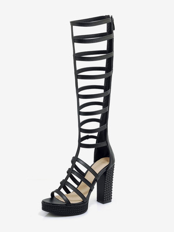 LTS Black Gladiator Sandals In Wide E Fit | Long Tall Sally