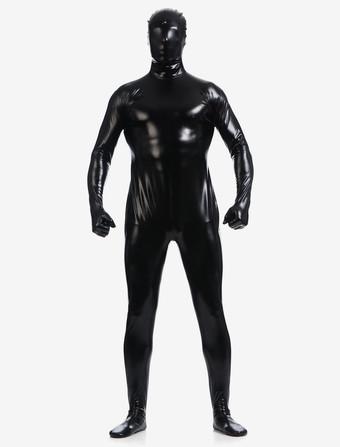 Morph Suit Sexy Black Bodysuit Shiny Metallic Catsuit Women's Full Body Suit  