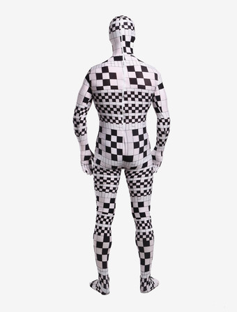 パターニング全身タイツ 全身タイツ，ユニセックス　大人用　大人気　開口部のない全身タイツ　変装コスチューム　カラーブロック　 ハロウィン