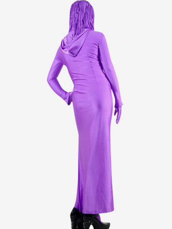 全身タイツ　パープル　女性用　単色　開口部のない　変装コスチューム　 ハロウィン