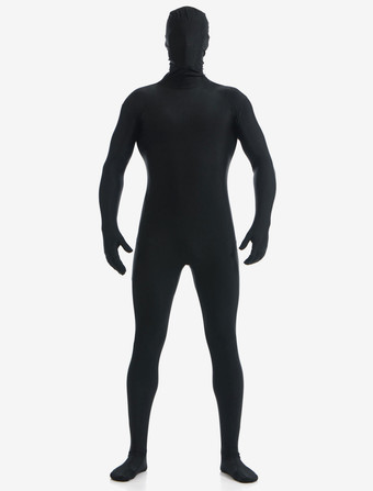 Zentai terno Lycra preta do Spandex para homens Halloween