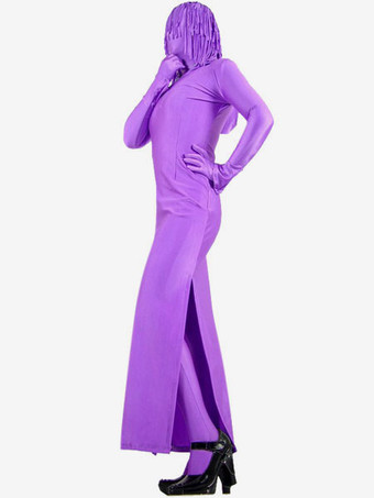 全身タイツ　パープル　女性用　単色　開口部のない　変装コスチューム　 ハロウィン