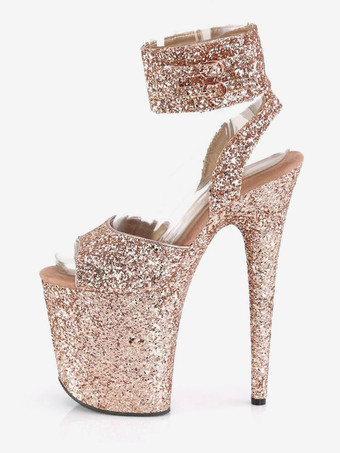 ハイヒール ピープトゥ スティレット ポールダンスシューズ セクシーなサンダル PUレザー