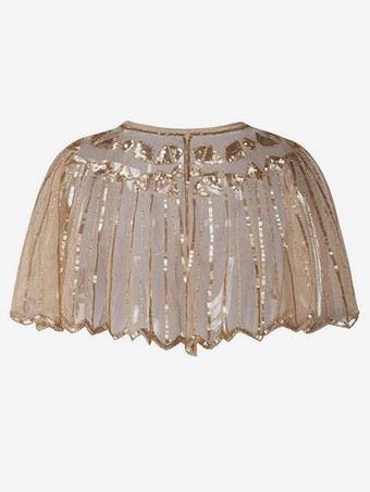 レトロレディースケープ　2025　スパンコール　1920s　グレート・ギャツビー　フラッパーショールラップハロウィン