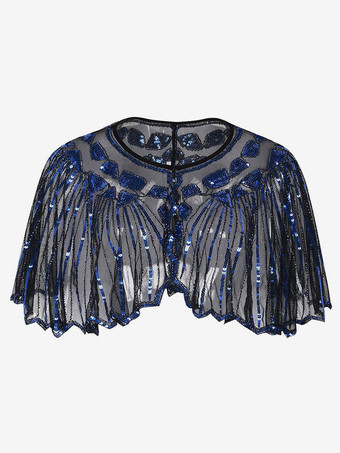 レトロレディースケープ　2025　スパンコール　1920s　グレート・ギャツビー　フラッパーショールラップハロウィン