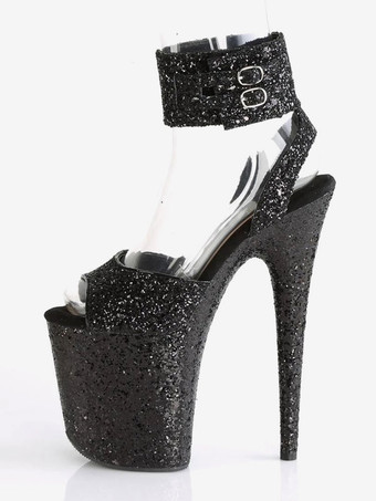 ハイヒール ピープトゥ スティレット ポールダンスシューズ セクシーなサンダル PUレザー