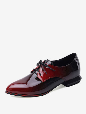 Women's Ombre Pointed Toe Lace Up Oxfords
