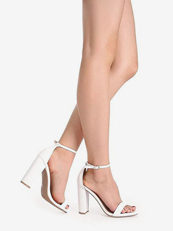 女性のアンクルストラップウエディングシューズチャンキーヒールホームカミングサンダル