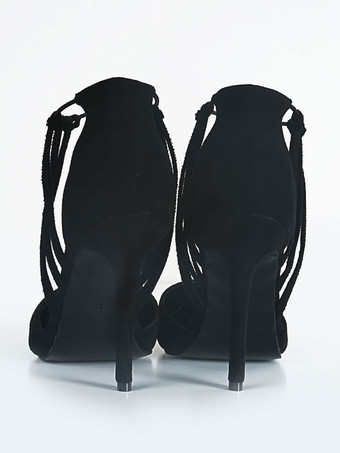 ハイヒール ポインテッドトゥ パンプス ブラック ピンヒール ヌバック 11cm 無地 シューズ プラスサイズシューズ 調整可能なストラップ 結婚式 二次会 通勤用 仕事 キャバ 卒園式 卒園式 レディース靴