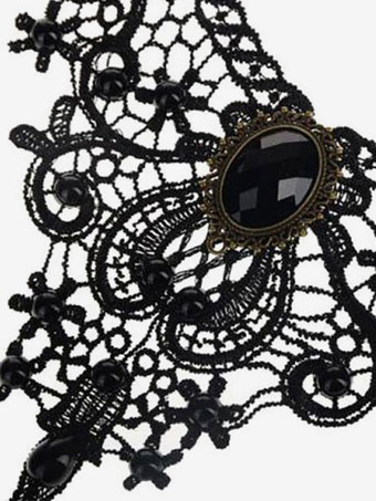 ロリィタネックレス ゴシック くり抜きネックレス 樹脂 レース カジュアル ネックレース ブラック