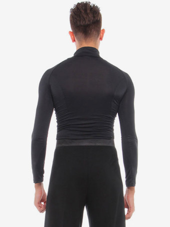 ラテンダンス衣装 社交ダンス ダンス 衣装 コスチューム ブラック コスチューム 男性用 ラテンダンサー ミルクシルク パフォーマンス トップス